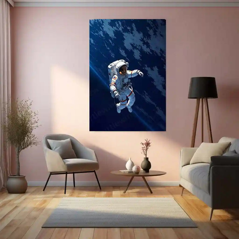 Lost in Space โ Astronaut Metal Frame Poster | Cosmic Wall Art - TURTLEWINGS