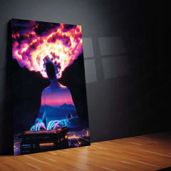 🌌 A Cosmic Being Attached | Surreal Sci-Fi Metal Frame Poster for Space & Spiritual Art Lovers - TURTLEWINGS