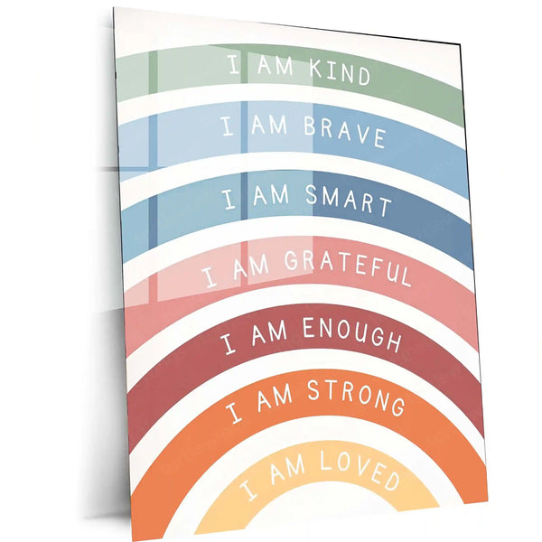 Quote Metal Poster | Affirmations of Strength – Motivational Metal Poster | Inspirational Quote Wall Frame