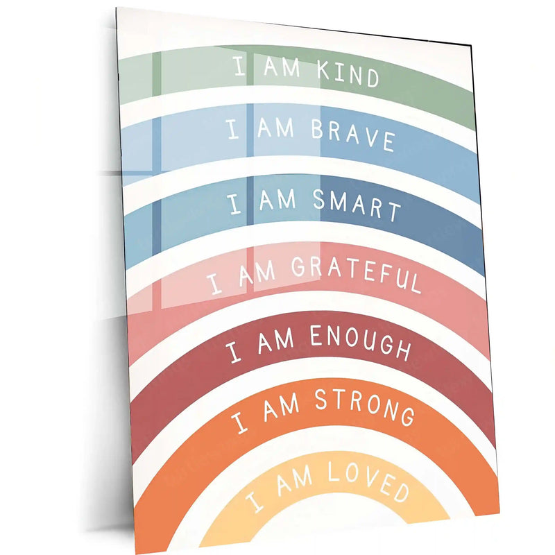 Quote Metal Poster | Affirmations of Strength – Motivational Metal Poster | Inspirational Quote Wall Frame