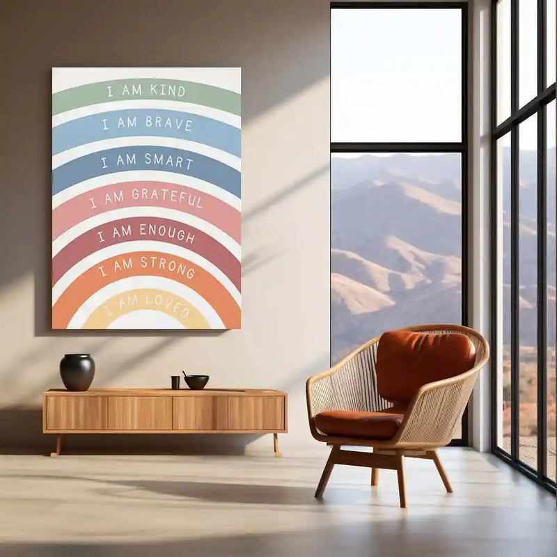 Quote Metal Poster | Affirmations of Strength – Motivational Metal Poster | Inspirational Quote Wall Frame