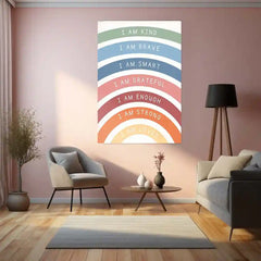 Quote Metal Poster | Affirmations of Strength – Motivational Metal Poster | Inspirational Quote Wall Frame