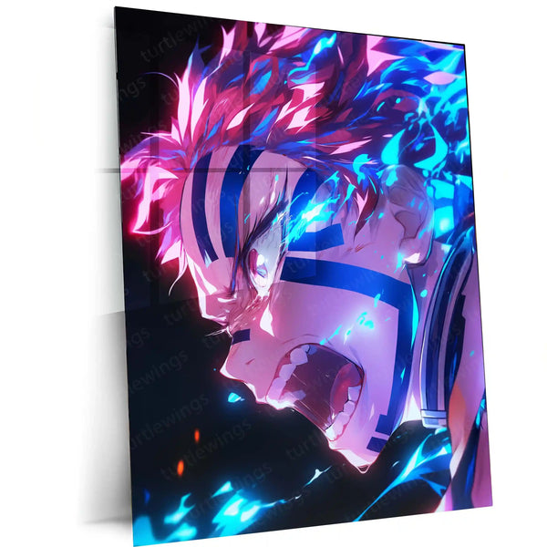 Anime Metal Poster | Akaza – Demon Slayer Metal Poster | Upper Moon Three Villain Wall Frame