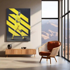 Alisson Becker Liverpool Yellow Jersey Celebration – Metal Frame | Goalkeeper Wall Art - TURTLEWINGS