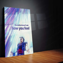 Gohan Power-Up - “Discipline Doesn’t Ask How You Feel” Metal Poster | Dragon Ball Z Motivational Anime Wall Art