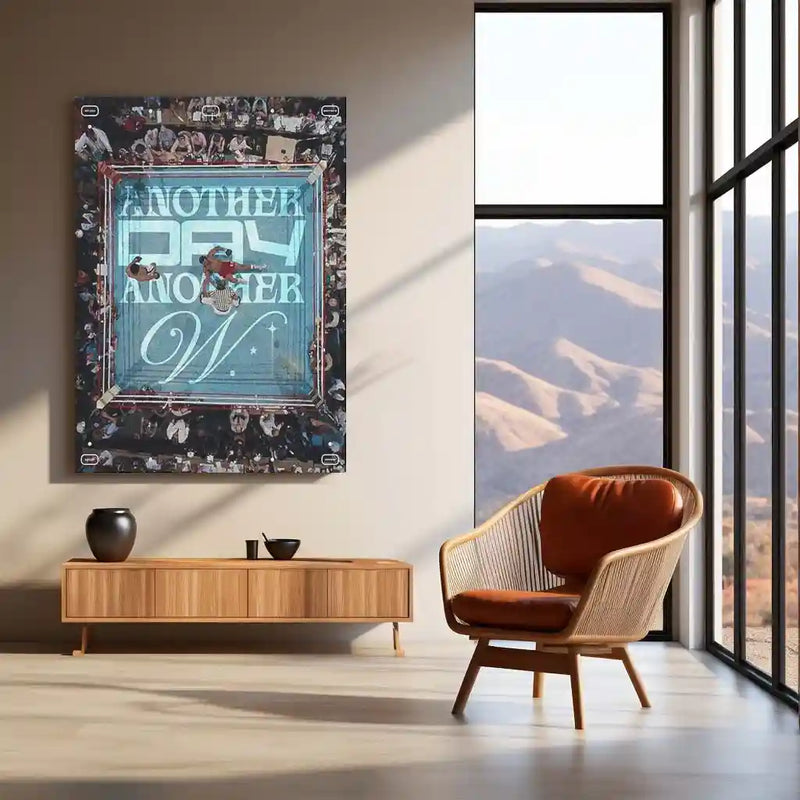 Another Day, Another W – Boxing Ring Victory Quote Metal Frame - TURTLEWINGS