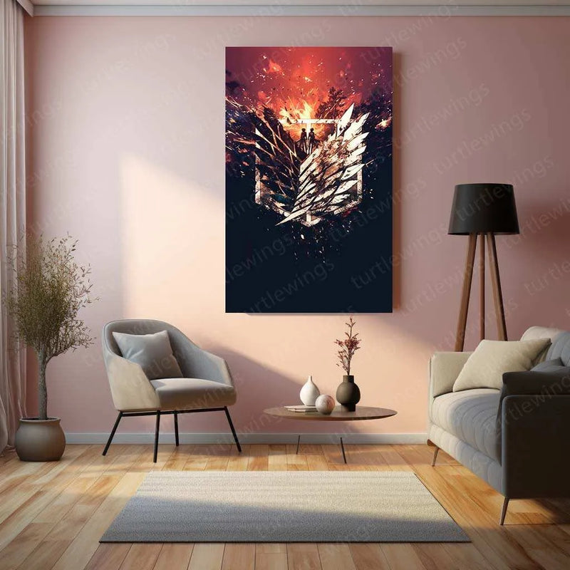 Attack on Titan Metal Poster – Epic Anime Wall Art | Colossal Battle Decor - TURTLEWINGS
