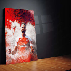 Arsenal Player Celebration – Red Kit with Emirates & Puma Logo – Metal Frame | Iconic Gunners Wall Art - TURTLEWINGS