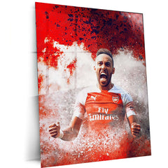 Arsenal Player Celebration – Red Kit with Emirates & Puma Logo – Metal Frame | Iconic Gunners Wall Art - TURTLEWINGS