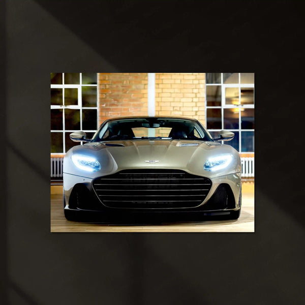 Aston Martin DBS Superleggera – Sleek Supercar Neon LED Metal Poster | Luxury Car Wall Frame