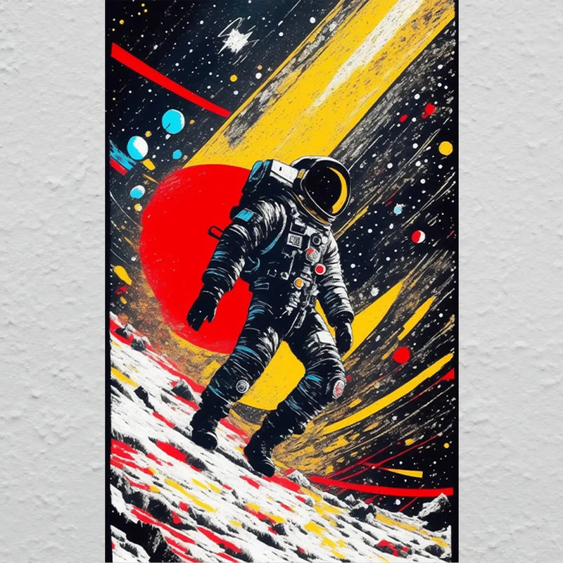 Astronaut Metal Poster Cosmic Space Adventure Wall Art (1) - TURTLEWINGS