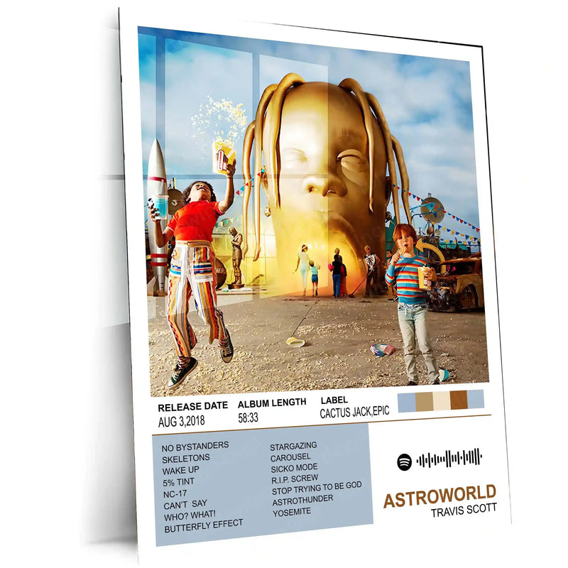 Astroworld – Travis Scott | Iconic Album Cover Metal Poster | HD Metal Wall Frame