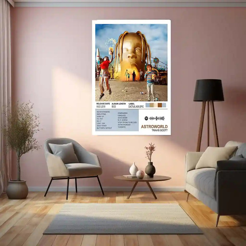 Astroworld – Travis Scott | Iconic Album Cover Metal Poster | HD Metal Wall Frame