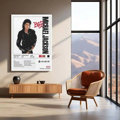Bad – Michael Jackson | Iconic Album Cover Metal Poster | HD Metal Wall Frame
