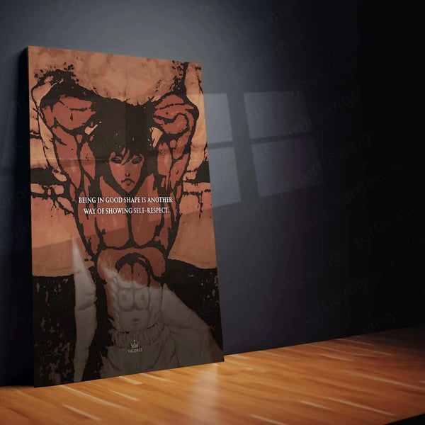 Baki Quote Metal Poster – Motivational Anime Wall Art | Martial Arts & Fighting Spirit Decor - TURTLEWINGS