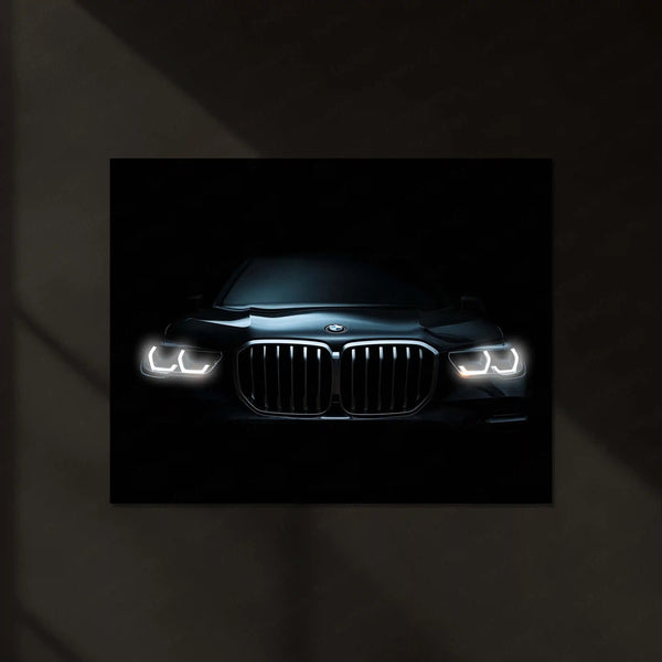 BMW 7 Series – Precision in the Dark | Neon LED Metal Poster | Luxury Redefined in Motion