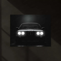 BMW Classic E30 – Icon of Shadows | Retro Performance Legend | Neon LED Metal Frame Poster