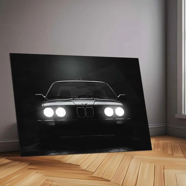 BMW Classic E30 – Icon of Shadows | Retro Performance Legend | Neon LED Metal Frame Poster