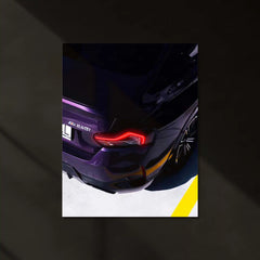 BMW M240i Purple Edition Rear View – Neon LED Metal Poster | Luxury Sports Car Wall Frame