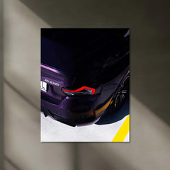 BMW M240i Purple Edition Rear View – Neon LED Metal Poster | Luxury Sports Car Wall Frame