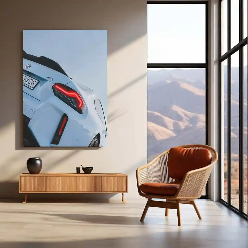 BMW M2 CS Rear View – Performance Icon Neon LED Metal Poster | Sports Car Wall Frame