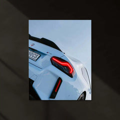 BMW M2 CS Rear View – Performance Icon Neon LED Metal Poster | Sports Car Wall Frame