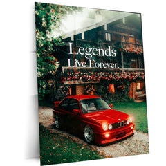 Cars Metal Poster | BMW M5 – Legends Live Forever Metal Poster | Iconic Sports Car Wall Frame