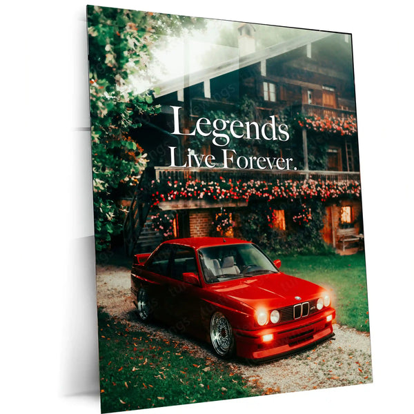 Cars Metal Poster | BMW M5 – Legends Live Forever Metal Poster | Iconic Sports Car Wall Frame