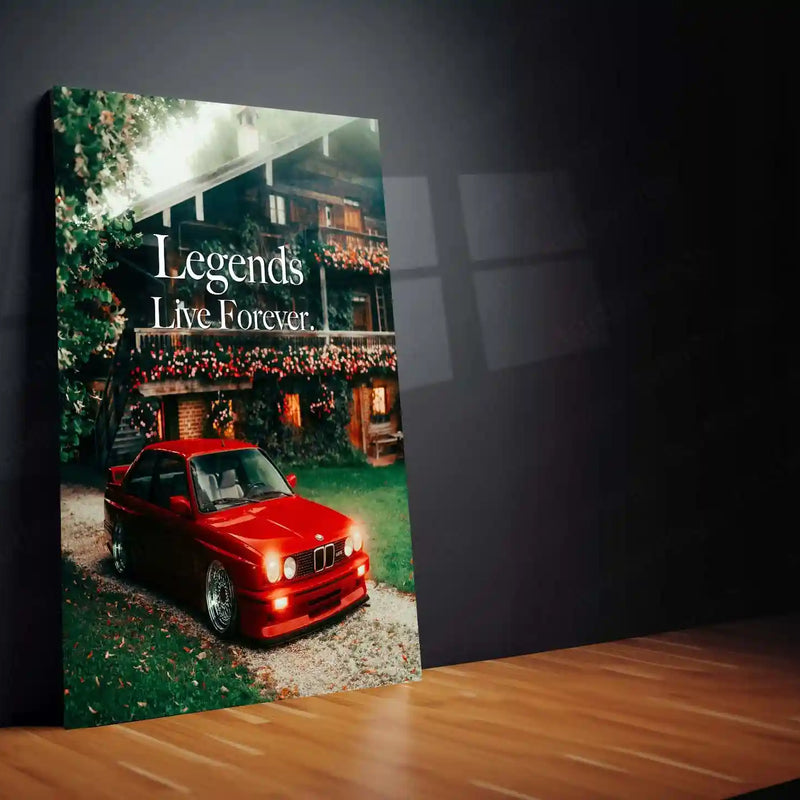 Cars Metal Poster | BMW M5 – Legends Live Forever Metal Poster | Iconic Sports Car Wall Frame