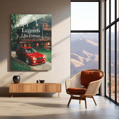 Cars Metal Poster | BMW M5 – Legends Live Forever Metal Poster | Iconic Sports Car Wall Frame
