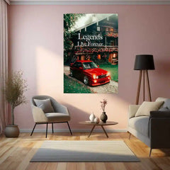 Cars Metal Poster | BMW M5 – Legends Live Forever Metal Poster | Iconic Sports Car Wall Frame