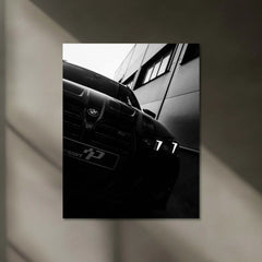 BMW X5M Competition – Black & White Power Frame Neon LED Metal Poster | Luxury SUV Wall Art