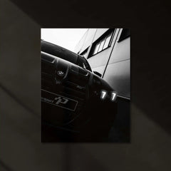 BMW X5M Competition – Black & White Power Frame Neon LED Metal Poster | Luxury SUV Wall Art