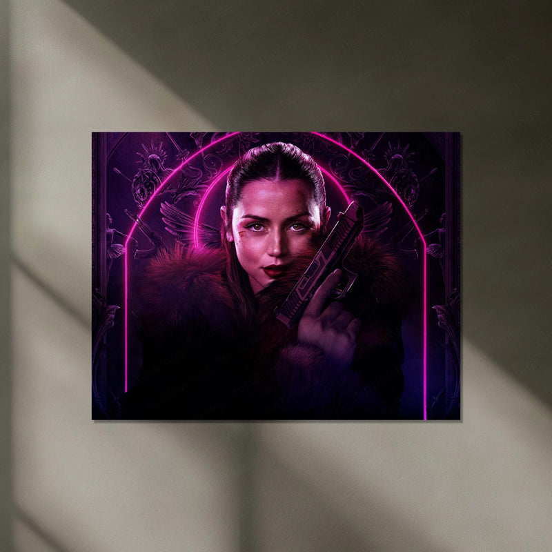 Ballerina Neon Pink – Stylish Assassin Aesthetic Neon LED Metal Poster | Modern Wall Frame