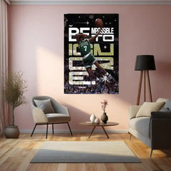 Be Impossible to Ignore – Basketball Iconic Dunk Metal Frame | High-Energy Motivational Poster | Athlete Mindset Wall Art