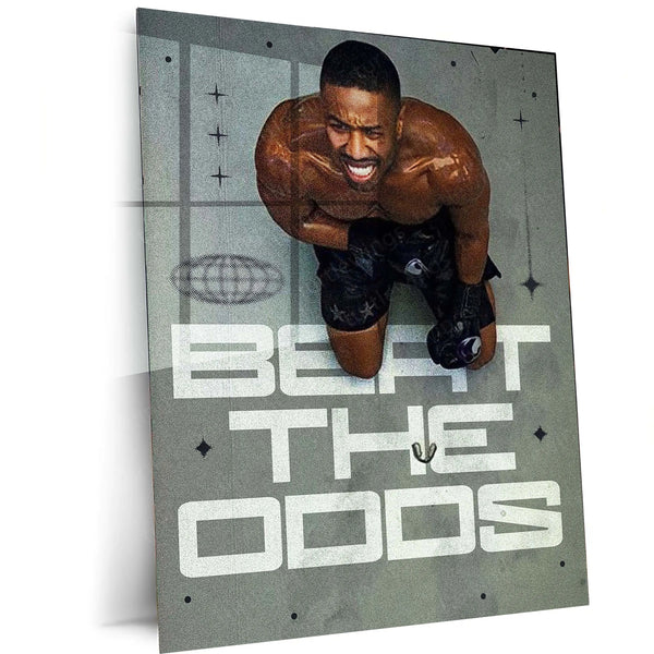 Beat The Odds – Grit & Grind Motivational Metal Frame | Underdog Mindset Quote Wall Art | Discipline Over Doubt Decor