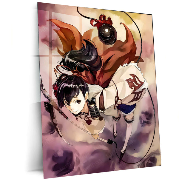 Anime Metal Poster | Benizuki – Scarlet Serenity | Japanese Elegance Metal Frame Poster