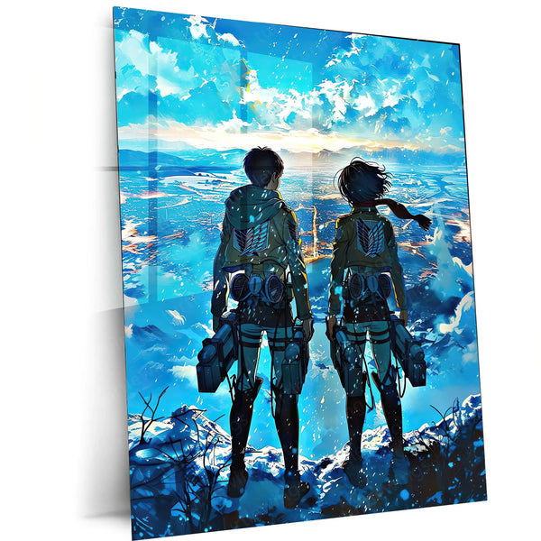 Anime Metal Poster | Beyond the Walls – Attack on Titan Metal Poster | Humanity’s Struggle Anime Wall Frame
