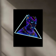 Black Panther Neon LED Metal Poster â Marvel Superhero Wall Art for Wakanda Fans - TURTLEWINGS