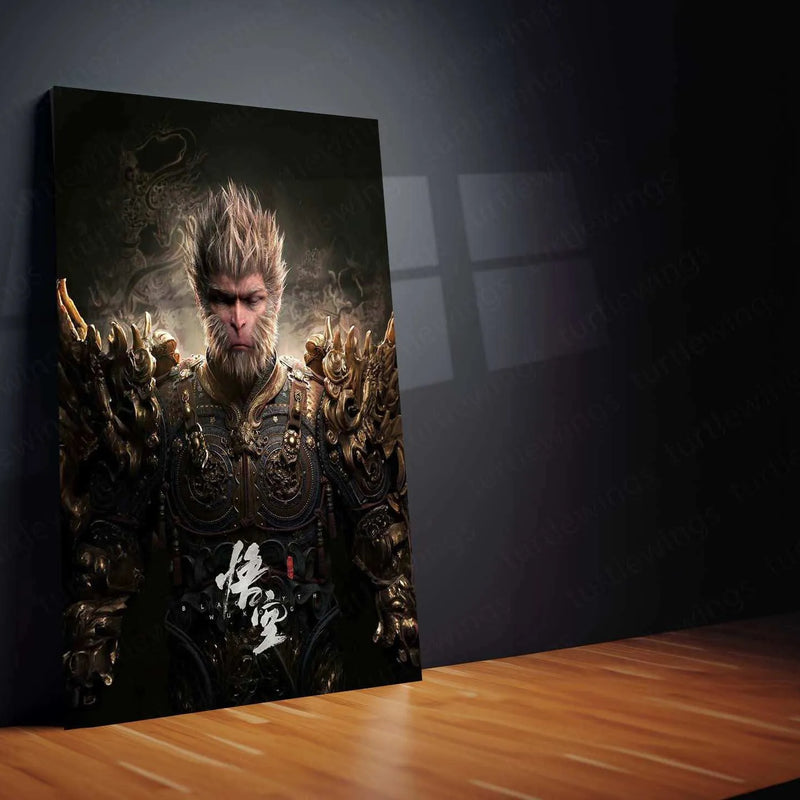 Black Myth: Wukong Metal Poster – Epic Fantasy Warrior Wall Art 1 - TURTLEWINGS