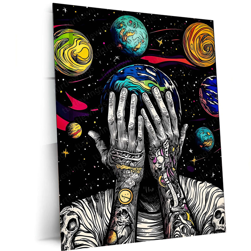 Blind Universe – The Silence Beyond Stars | Abstract Cosmic Metal Frame Poster