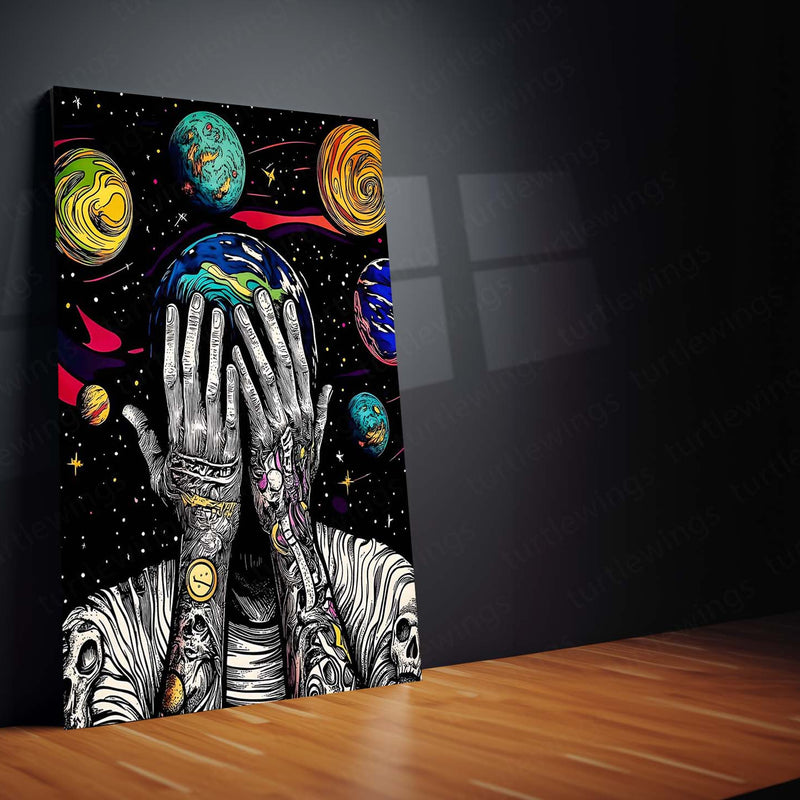 Blind Universe – The Silence Beyond Stars | Abstract Cosmic Metal Frame Poster