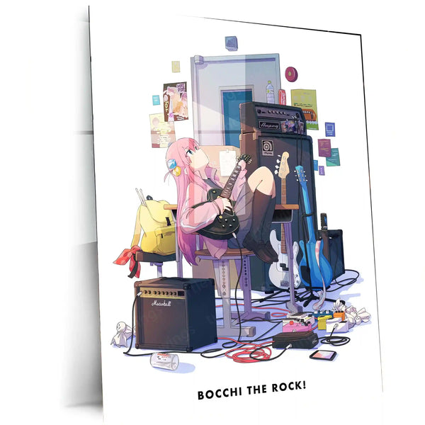 Anime Metal Poster | Bocchi’s Escape – Guitar Dreams in the Studio Metal Poster | Bocchi the Rock! Anime Wall Frame