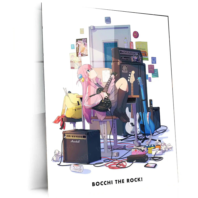 Anime Metal Poster | Bocchi’s Escape – Guitar Dreams in the Studio Metal Poster | Bocchi the Rock! Anime Wall Frame