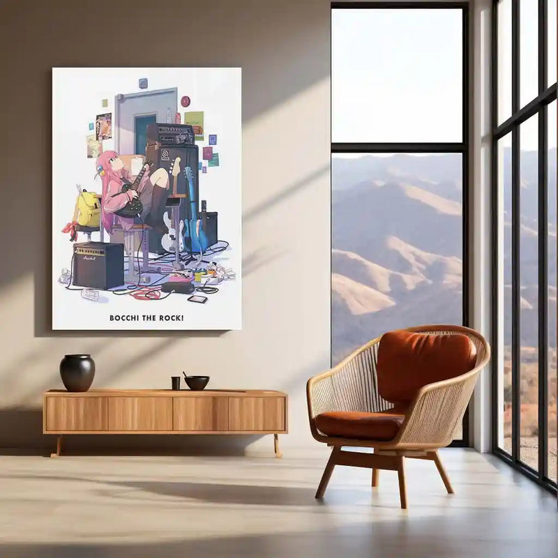 Anime Metal Poster | Bocchi’s Escape – Guitar Dreams in the Studio Metal Poster | Bocchi the Rock! Anime Wall Frame