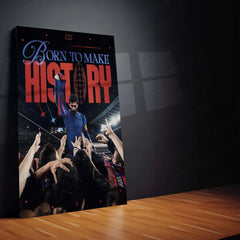 Born to Make History – Lionel Messi Tribute Metal Frame | GOAT Football Poster