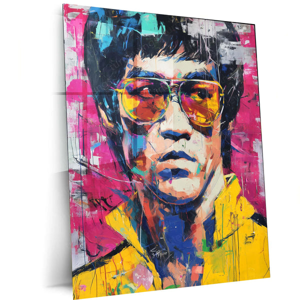 🥋 Bruce Lee Iconic Yellow Jumpsuit Poster | Martial Arts Legend Metal Frame Wall Art - TURTLEWINGS