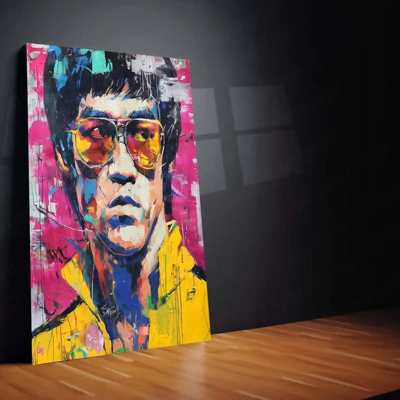 🥋 Bruce Lee Iconic Yellow Jumpsuit Poster | Martial Arts Legend Metal Frame Wall Art - TURTLEWINGS