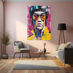 🥋 Bruce Lee Iconic Yellow Jumpsuit Poster | Martial Arts Legend Metal Frame Wall Art - TURTLEWINGS