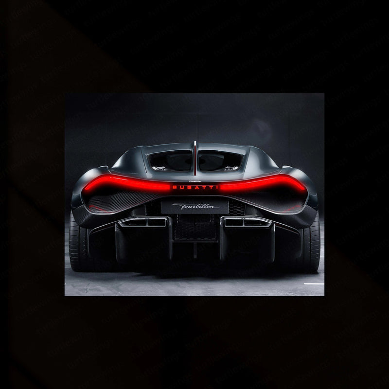 Bugatti Neon LED Metal Poster â Luxury Supercar Wall Art for Automotive Enthusiasts - TURTLEWINGS
